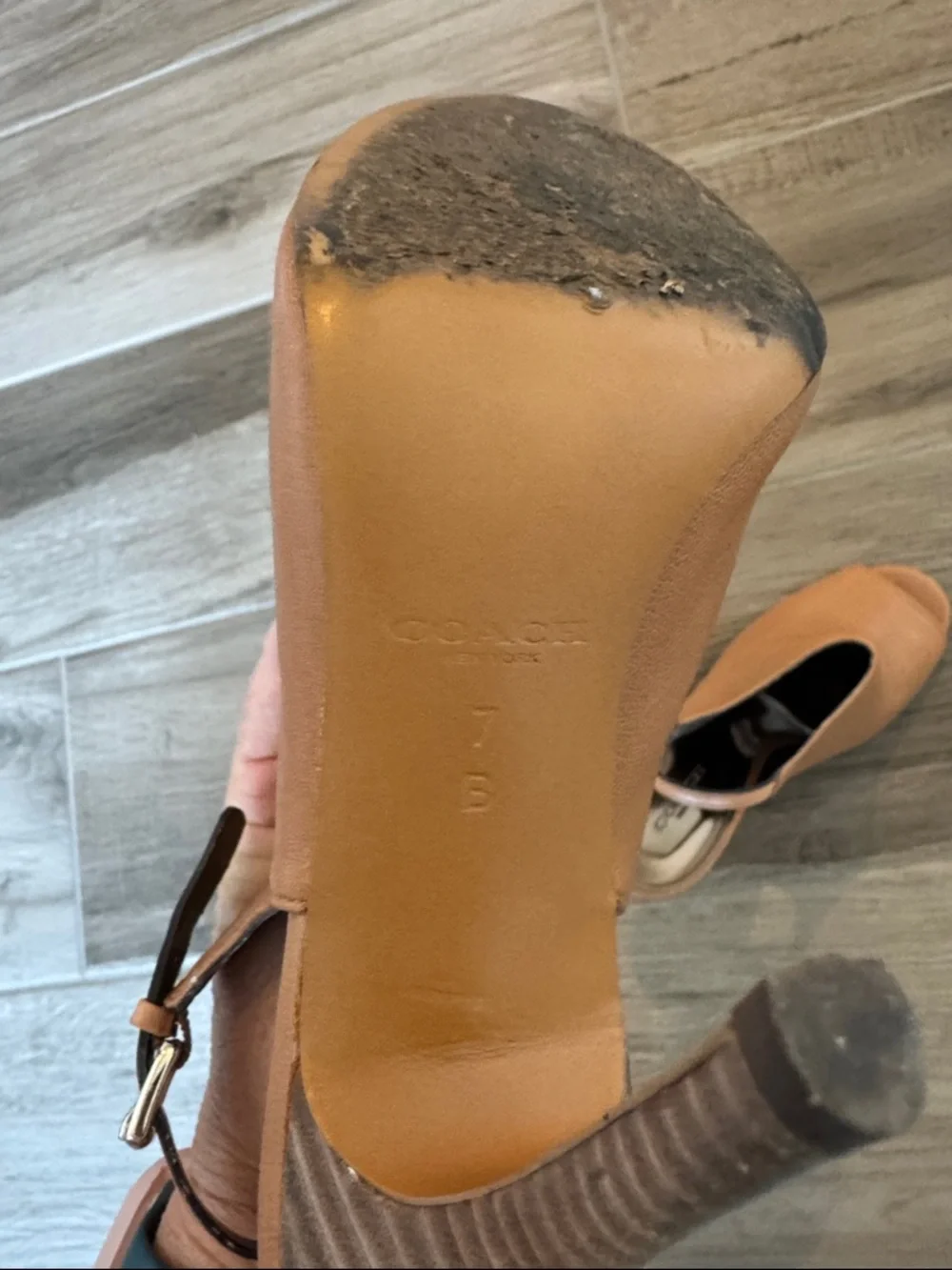 Coach 7 Lanora peep toe sling back heels - Picture 8 of 9